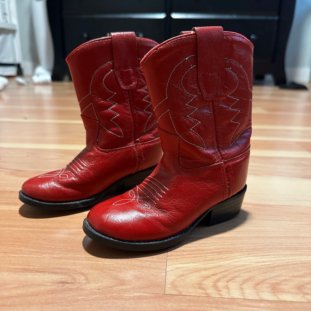 Red western boots